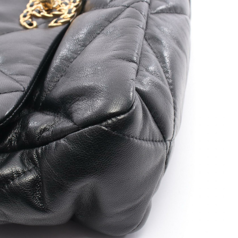 香奈兒 (CHANEL) 19 dix-neuf Matelasse 鏈條肩背包 黑色皮革 二手 女士 COCO-5