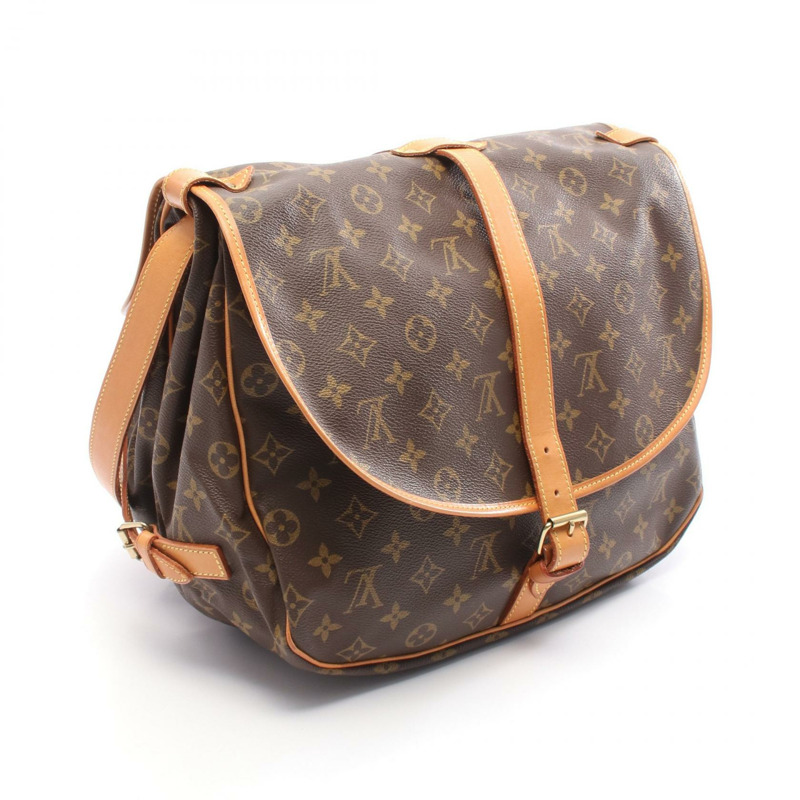 路易威登 Saumur 35 肩挎包 M42254 Monogram 皮革 棕色 LV-1