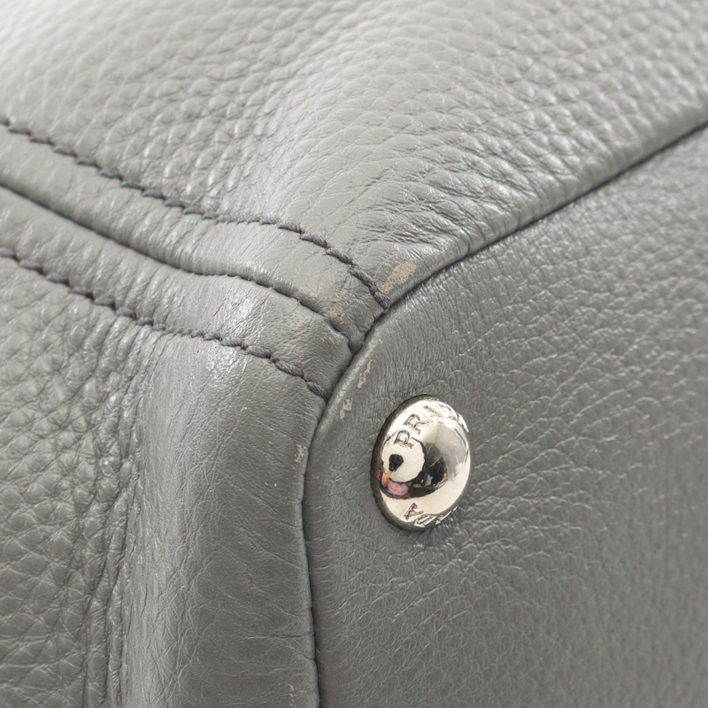 PRADA VIT.DAINO 手提單肩包,灰色皮革,二手女款-6