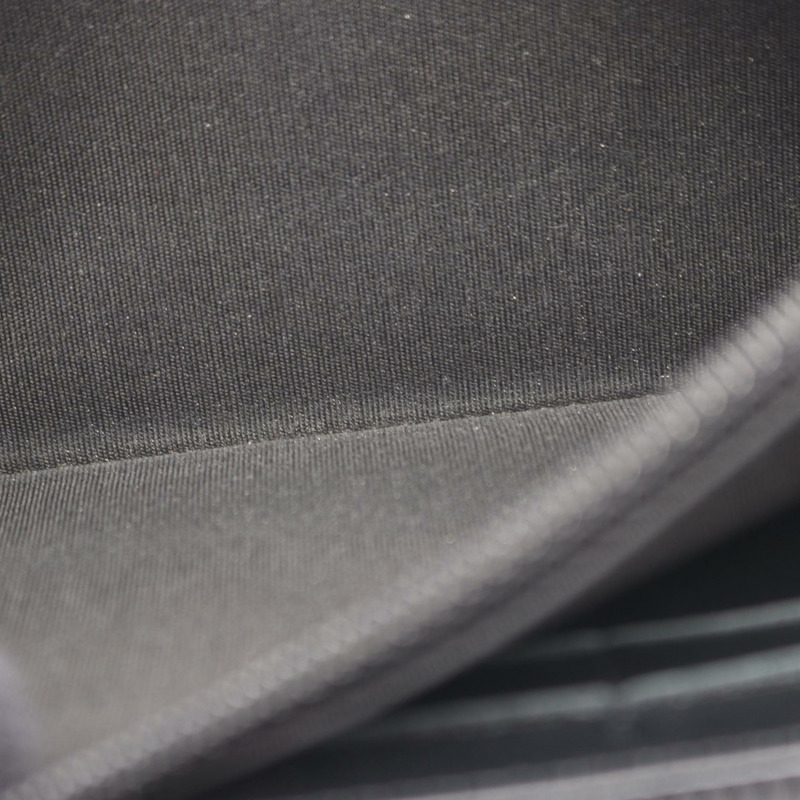 香奈兒 COCO 標誌拉鍊長錢包,黑色皮革,二手女士款,附五金配件-5