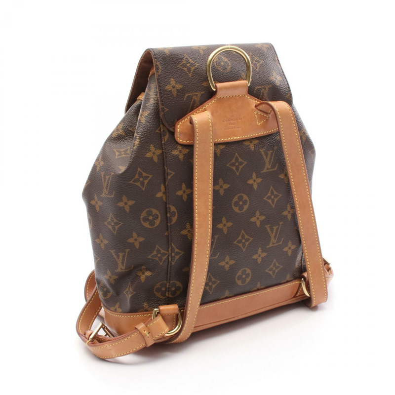 路易威登 Montsouris MM 雙肩包 M51136 Monogram 皮革 棕色 二手-1