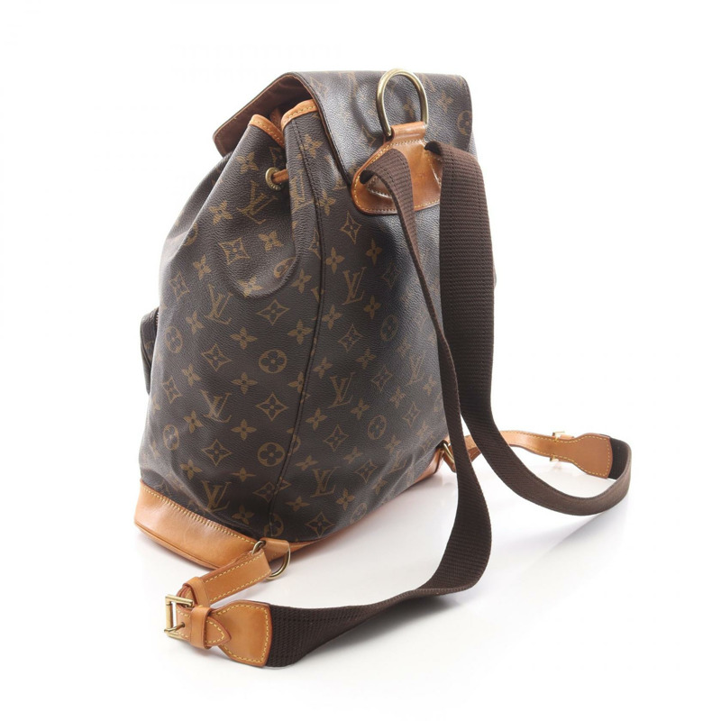 路易威登 Montsouris GM 雙肩包 M51135 Monogram 皮革 棕色 二手-1