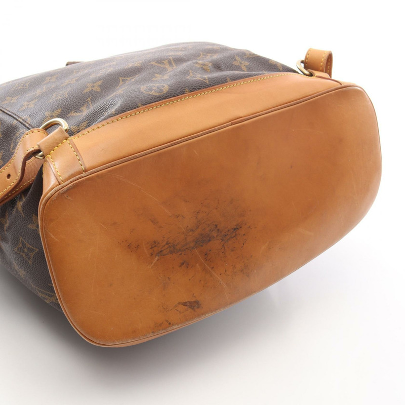 路易威登 Montsouris GM 雙肩包 M51135 Monogram 皮革 棕色 二手-5