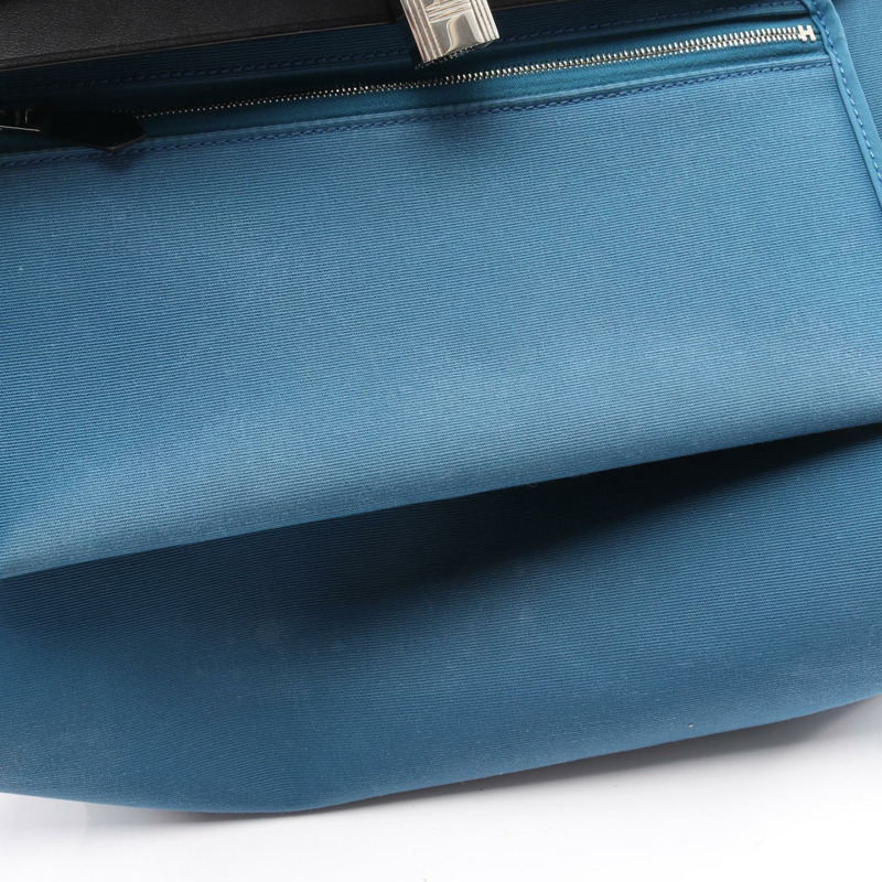 愛馬仕 Herbag Zip PM 單肩手提包，獵裝皮革，藍色，二手。-8