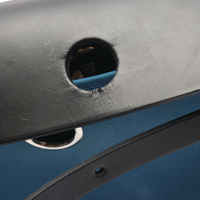 愛馬仕 Herbag Zip PM 單肩手提包，獵裝皮革，藍色，二手。-11