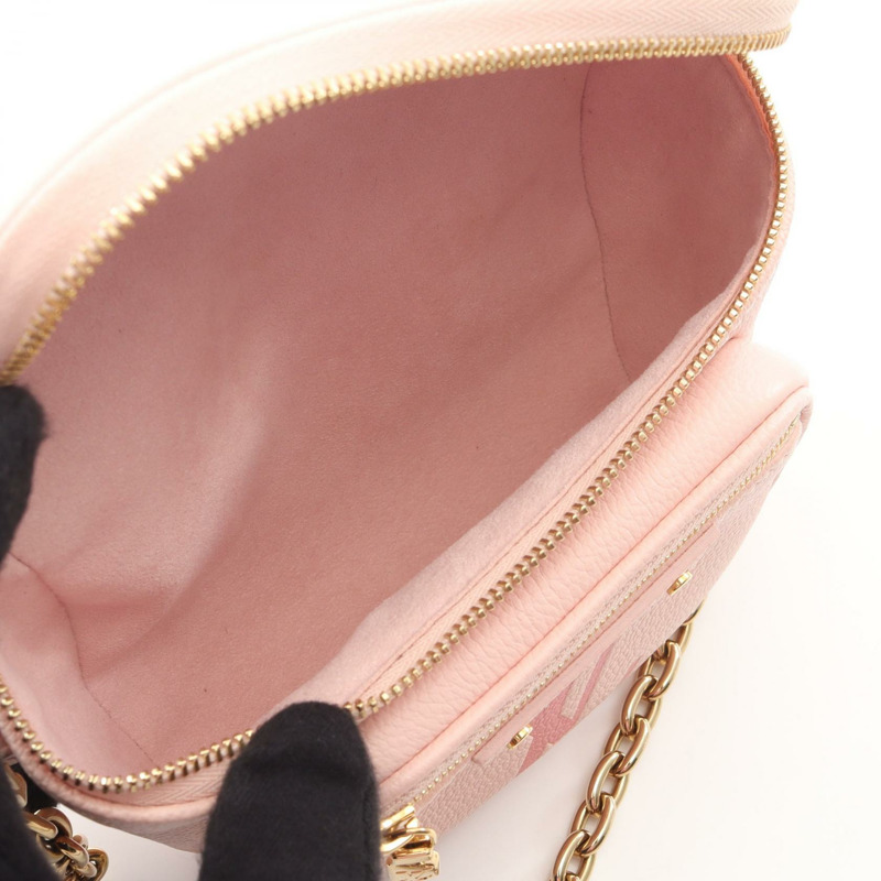 LOUIS VUITTON 迷你腰包鏈條單肩包 M82347 Monogram empreinte 粉紅色 LV-2