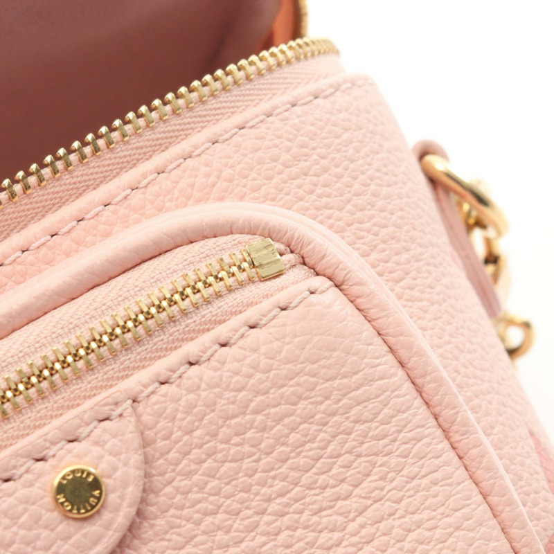 LOUIS VUITTON 迷你腰包鏈條單肩包 M82347 Monogram empreinte 粉紅色 LV-7
