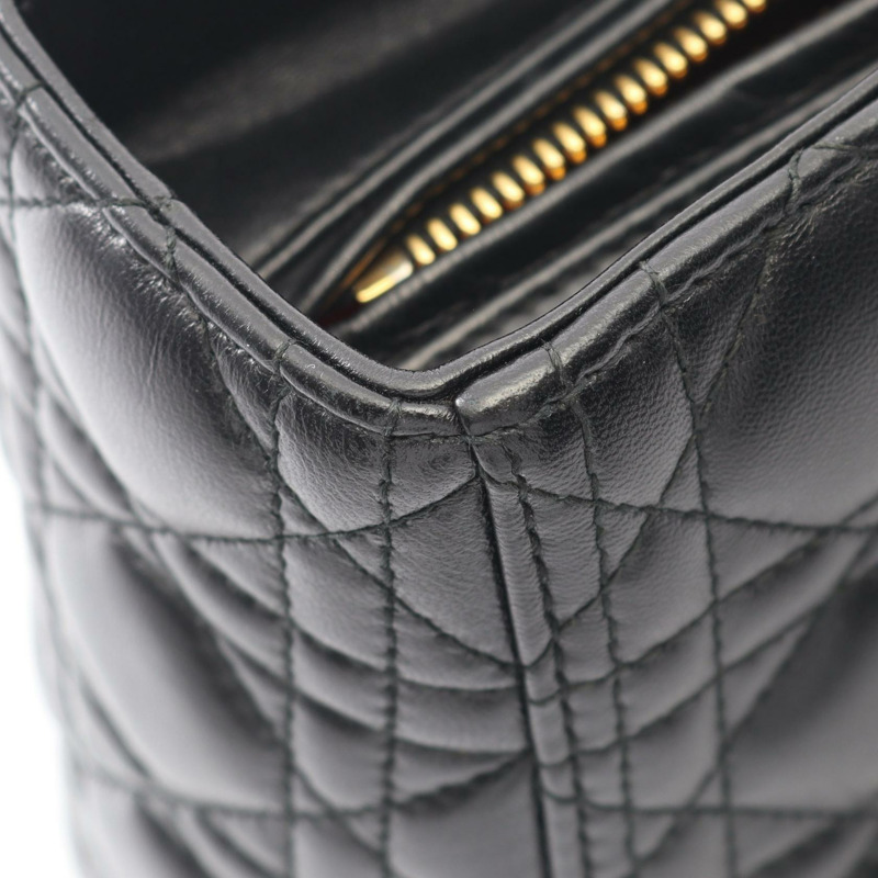 Christian Dior Lady Dior 大型 Cannage 單肩背包，黑色皮革，二手女款-4