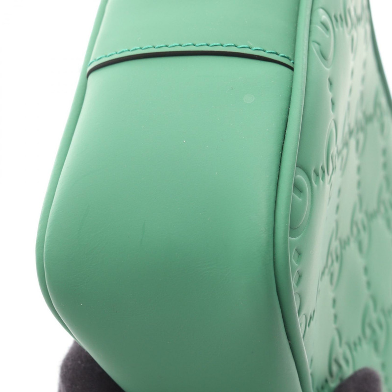 GUCCI GG 橡膠質感迷你肩斜背包 771321 綠色 二手 男士-4