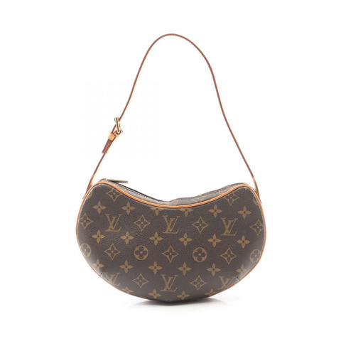 路易威登 Pochette Croissant 單肩包 M51510 Monogram 皮革 棕色 二手