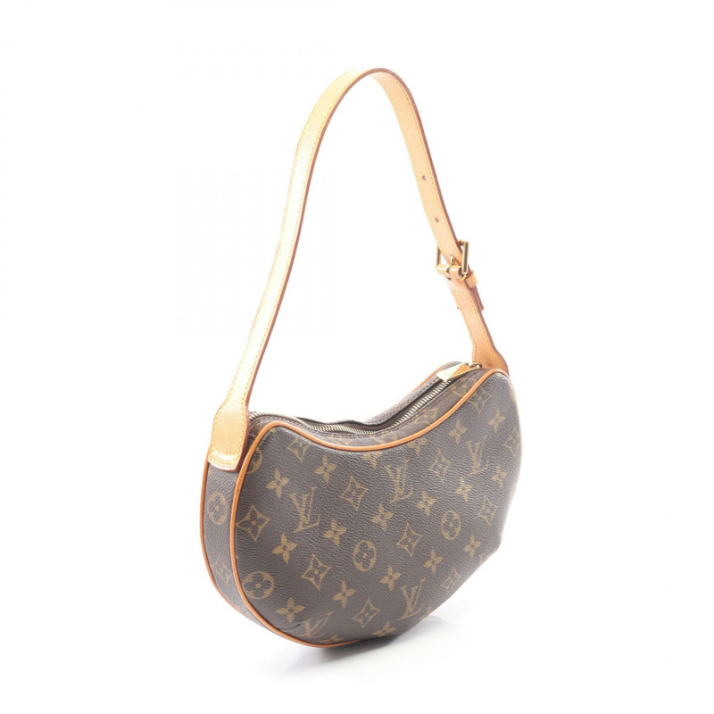 路易威登 Pochette Croissant 單肩包 M51510 Monogram 皮革 棕色 二手-1