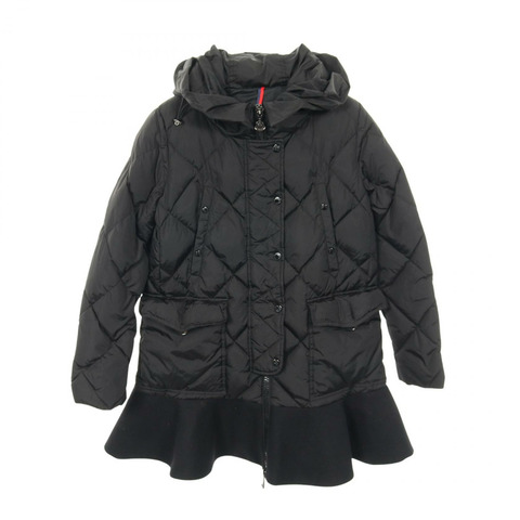MONCLER VAULOGETTE 荷葉邊下擺羽絨外套 #1 尼龍黑色二手女款