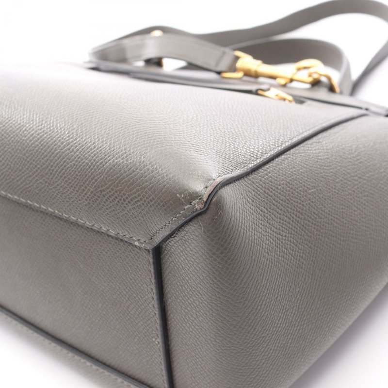 CELINE MICRO Belt包/兩用單背包 189153 皮革 灰色 二手 女士-4