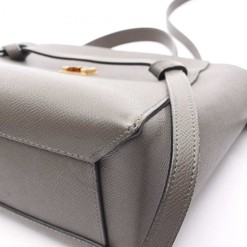 CELINE MICRO Belt包/兩用單背包 189153 皮革 灰色 二手 女士-7