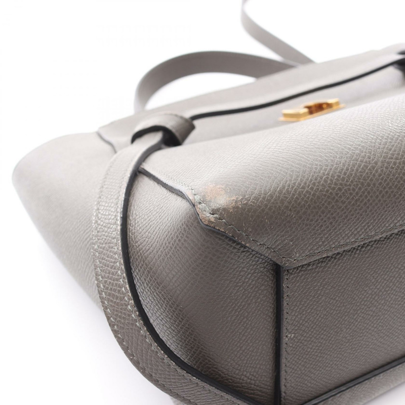 CELINE MICRO Belt包/兩用單背包 189153 皮革 灰色 二手 女士-8