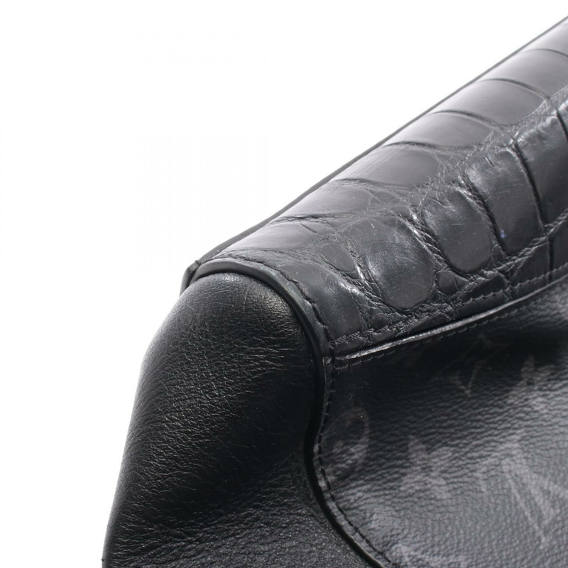 路易威登 Grand Sac Monogram Eclipse 手提包 N96388 異國皮革 鴕鳥皮/PVC塗層帆布-5