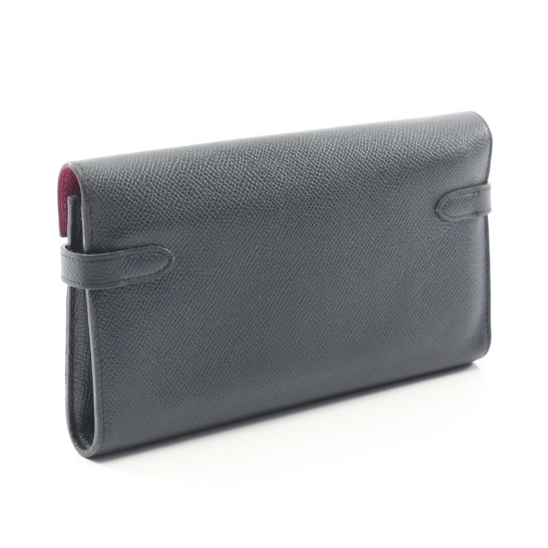 愛馬仕 Kelly 長款 Verso 對折皮夾 A Epsom 藍/靛藍/玫瑰紫 SHW-1