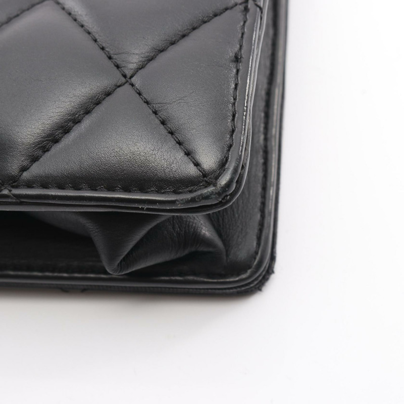 香奈兒 (CHANEL) 絎縫 COCO 標誌單肩手提包，羊皮材質，黑色，二手，女士 CC-8