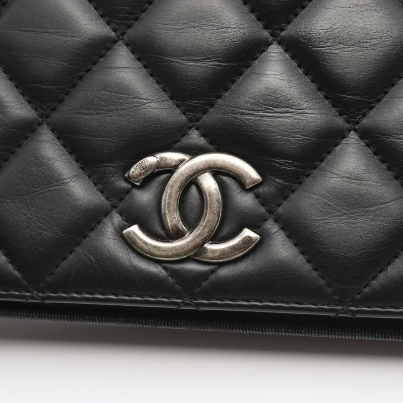 香奈兒 (CHANEL) 絎縫 COCO 標誌單肩手提包，羊皮材質，黑色，二手，女士 CC-9