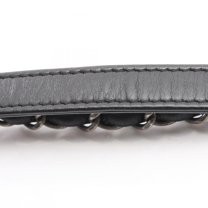 香奈兒 (CHANEL) 絎縫 COCO 標誌單肩手提包，羊皮材質，黑色，二手，女士 CC-12