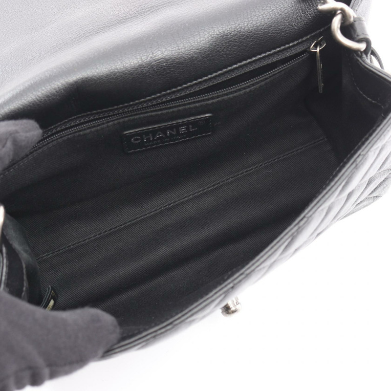 香奈兒 (CHANEL) Matelasse 31 RUE CAMBON 鏈條肩背包，黑色皮革，二手女款-2