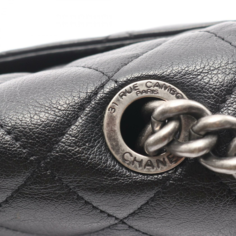 香奈兒 (CHANEL) Matelasse 31 RUE CAMBON 鏈條肩背包，黑色皮革，二手女款-7