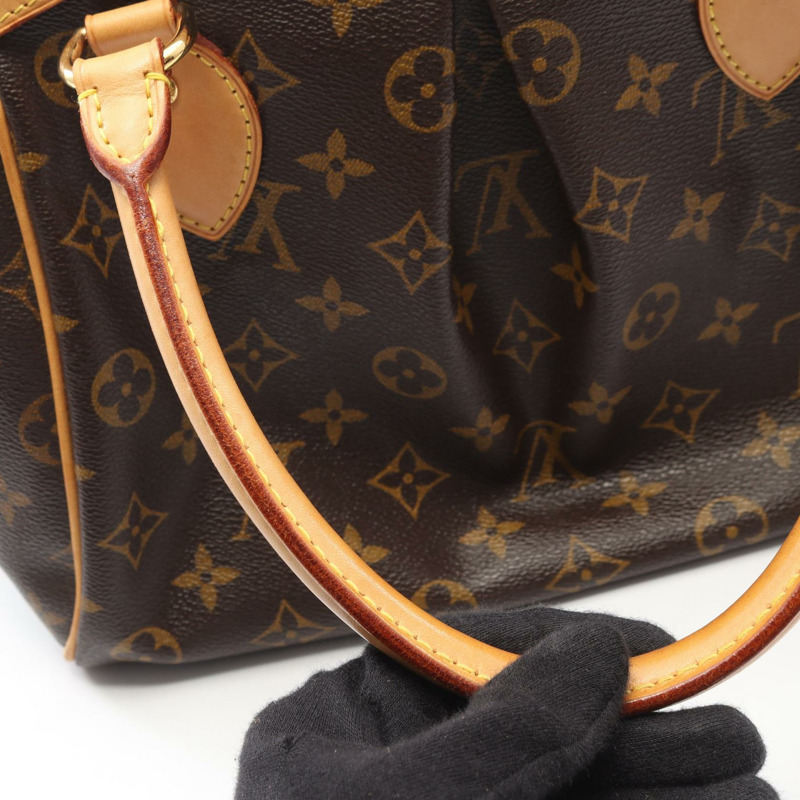 路易威登 Tivoli PM 手提包 M40143 Monogram 帆布皮革棕色二手女士-8