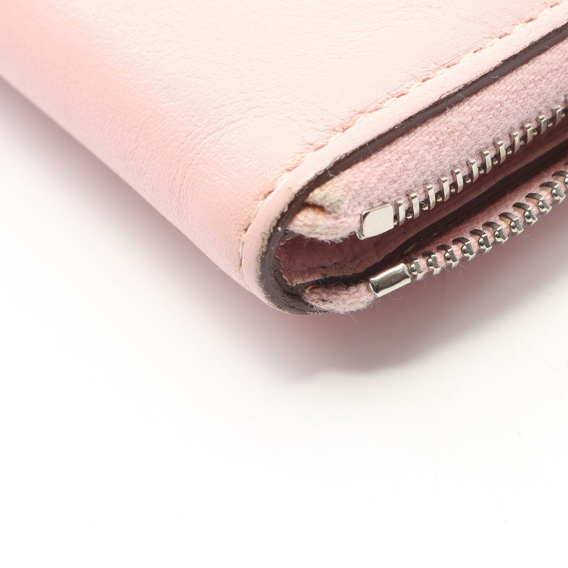愛馬仕 Azap 長拉鍊皮夾，錫金皮革，玫瑰櫻花色，銀色五金，二手-9