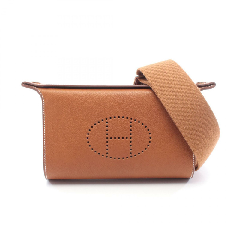 愛馬仕 Videpoches 肩挎包，Barenia Faubourg Fauve 配色，二手 SHW-0