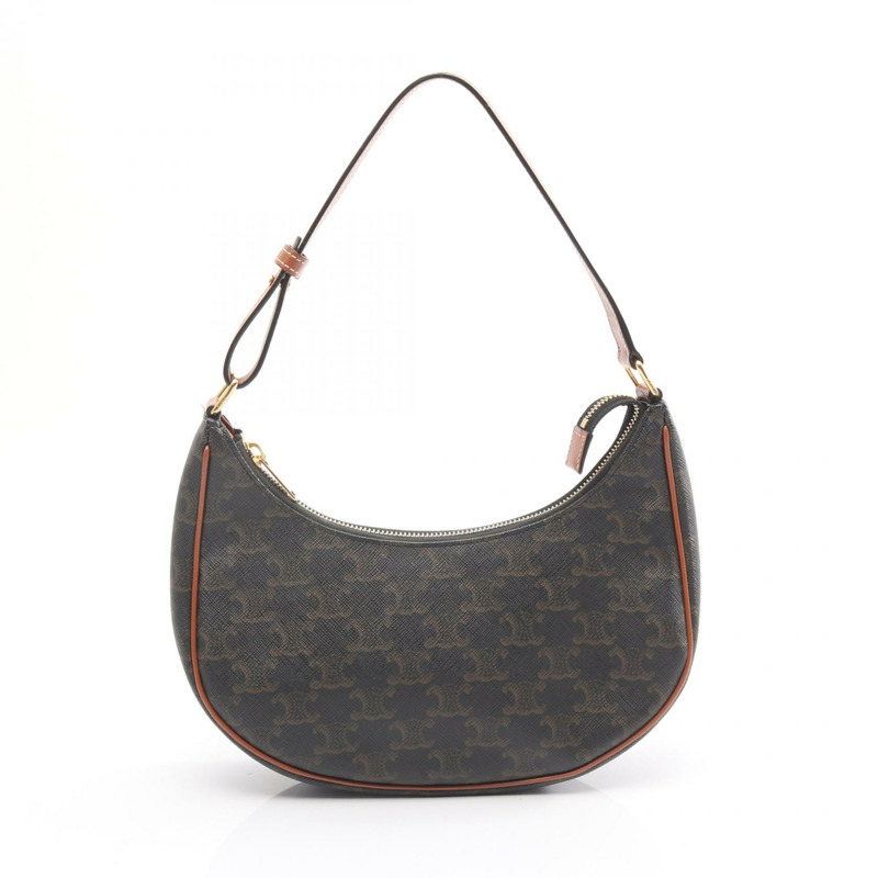 CELINE AVA Triomphe 單肩手提包 193952BZJ.04LU 帆布皮革 黑色 二手-0