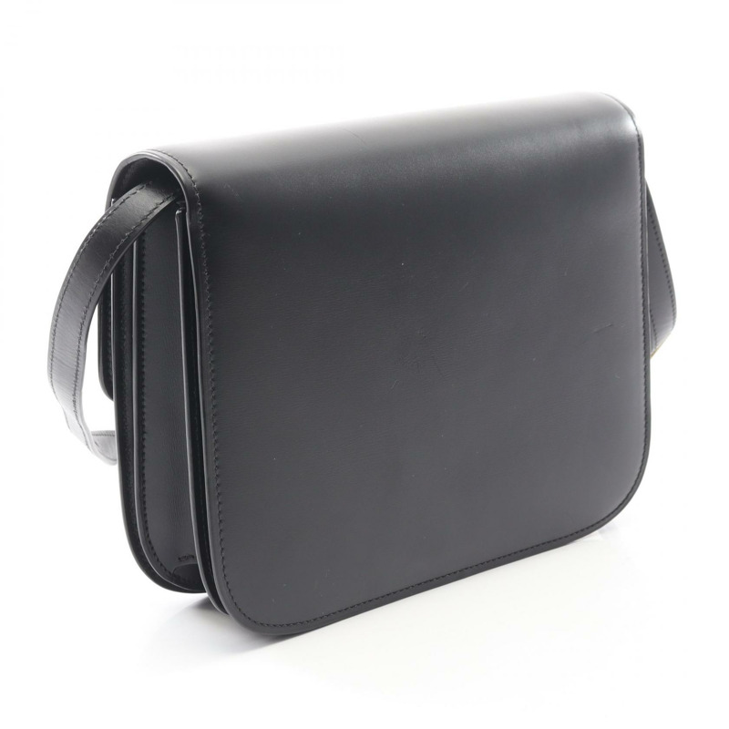 CELINE 經典 Box 中型單肩包 164173DLS 黑色皮革 GHW 二手 女士-1