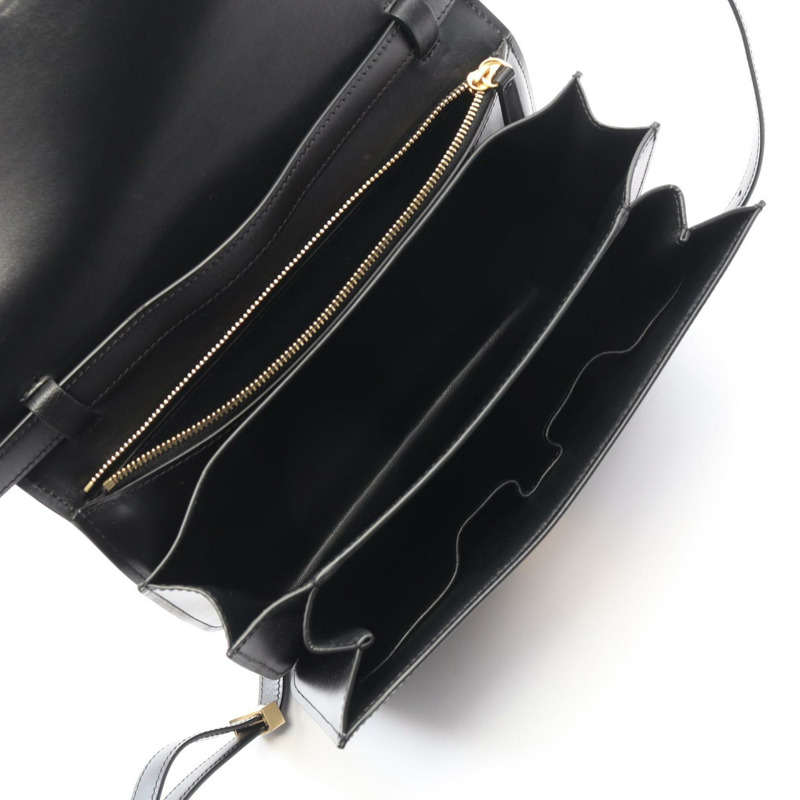 CELINE 經典 Box 中型單肩包 164173DLS 黑色皮革 GHW 二手 女士-2