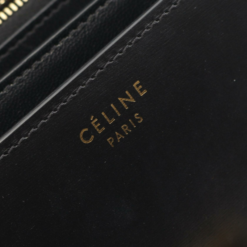 CELINE 經典 Box 中型單肩包 164173DLS 黑色皮革 GHW 二手 女士-3
