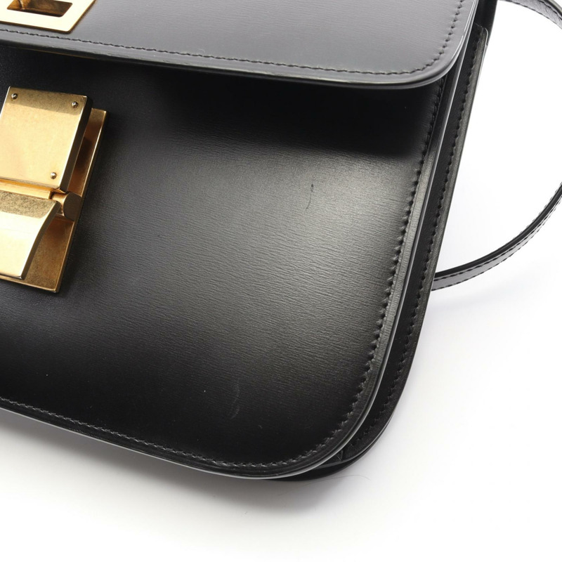CELINE 經典 Box 中型單肩包 164173DLS 黑色皮革 GHW 二手 女士-4