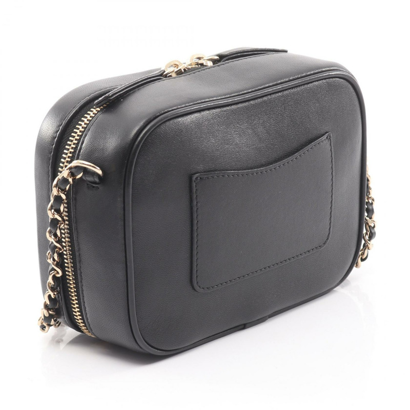 香奈兒 Jumbo COCO 標誌鏈肩背斜背包，羊皮材質，黑色，金色五金，二手-1