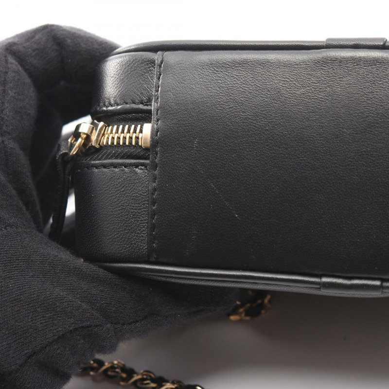 香奈兒 Jumbo COCO 標誌鏈肩背斜背包，羊皮材質，黑色，金色五金，二手-5