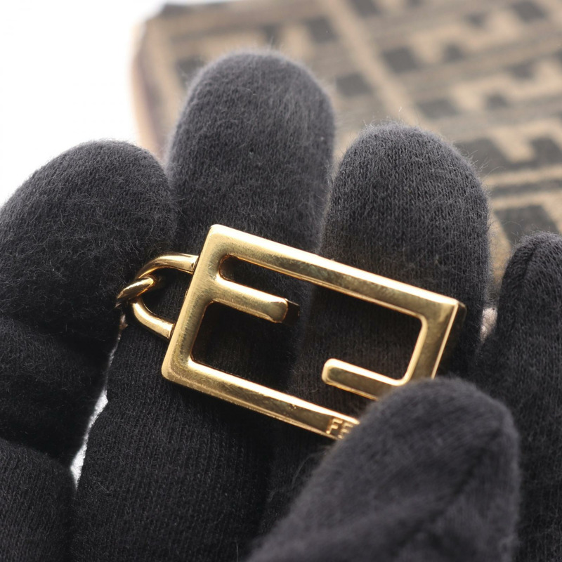 FENDI Baguette Pouch Zucca 單肩手提包 帆布皮革 棕色 二手 女士-6