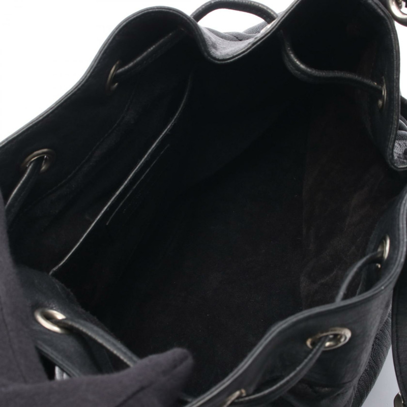 SAINT LAURENT PARIS Emmanuel 鏈條肩背包，黑色皮革，二手女款-2