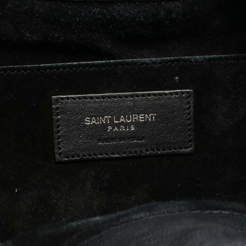 SAINT LAURENT PARIS Emmanuel 鏈條肩背包，黑色皮革，二手女款-3