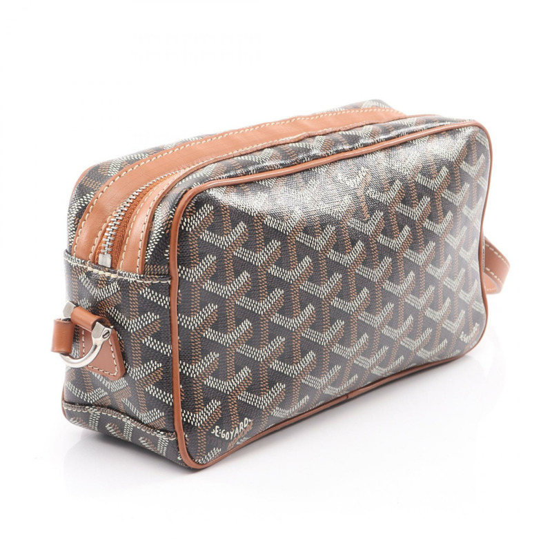 GOYARD Cap Vert PM 單肩包 PVC塗層帆布 黑色 棕色 白色 二手 女款-1