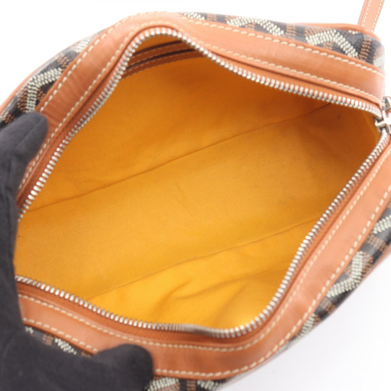 GOYARD Cap Vert PM 單肩包 PVC塗層帆布 黑色 棕色 白色 二手 女款-2