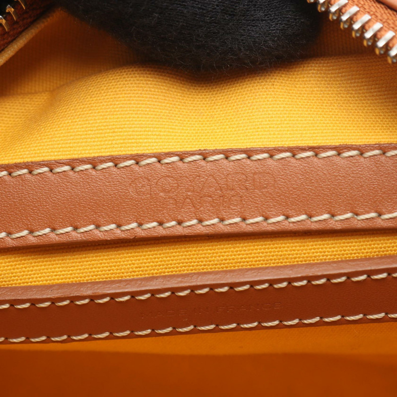 GOYARD Cap Vert PM 單肩包 PVC塗層帆布 黑色 棕色 白色 二手 女款-3