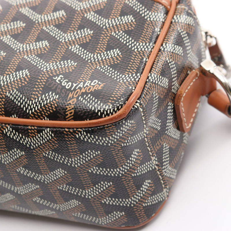 GOYARD Cap Vert PM 單肩包 PVC塗層帆布 黑色 棕色 白色 二手 女款-6