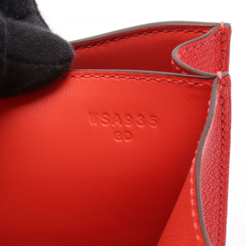 愛馬仕 Constance 3 Mini Miroir 肩背包，山羊皮材質，紅色，二手，帶五金配件-4