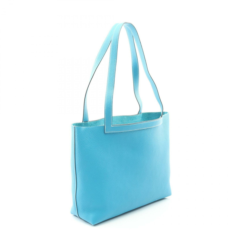 愛馬仕 Cabas Sellier 31 托特單肩包，Clemence 皮革，藍色 Frida 款，二手 Z-1