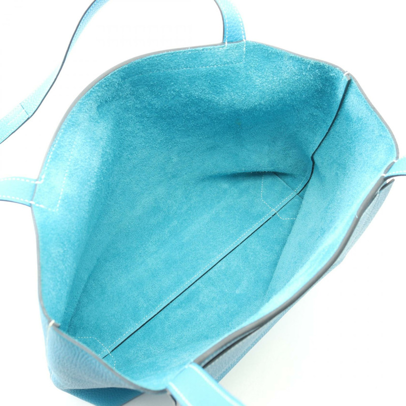 愛馬仕 Cabas Sellier 31 托特單肩包，Clemence 皮革，藍色 Frida 款，二手 Z-2