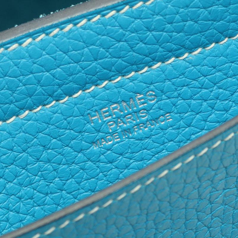 愛馬仕 Cabas Sellier 31 托特單肩包，Clemence 皮革，藍色 Frida 款，二手 Z-3