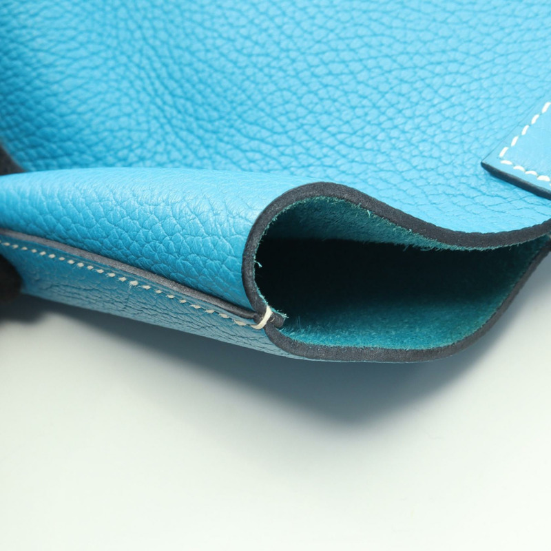 愛馬仕 Cabas Sellier 31 托特單肩包，Clemence 皮革，藍色 Frida 款，二手 Z-7