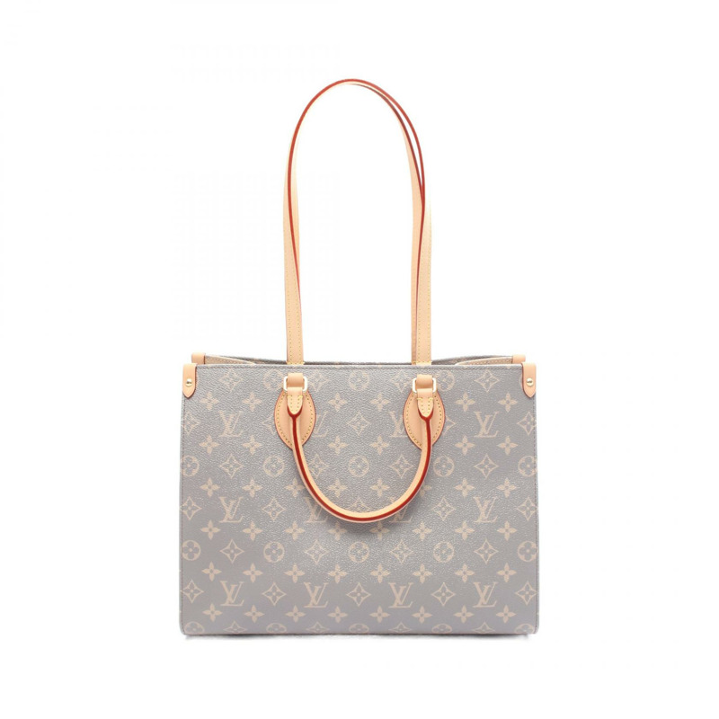 路易威登 On the Go MM 手提單肩包 M12415 Monogram 皮革 灰色 二手-0