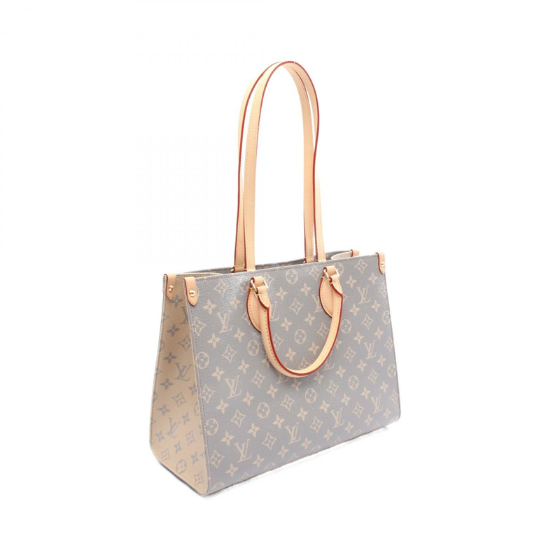 路易威登 On the Go MM 手提單肩包 M12415 Monogram 皮革 灰色 二手-1
